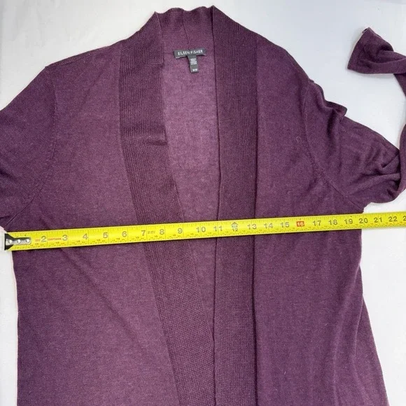 Eileen Fisher Womens Sweater Medium Open Cardigan Tencel Wool Lightweight Office - Picture 10 of 11